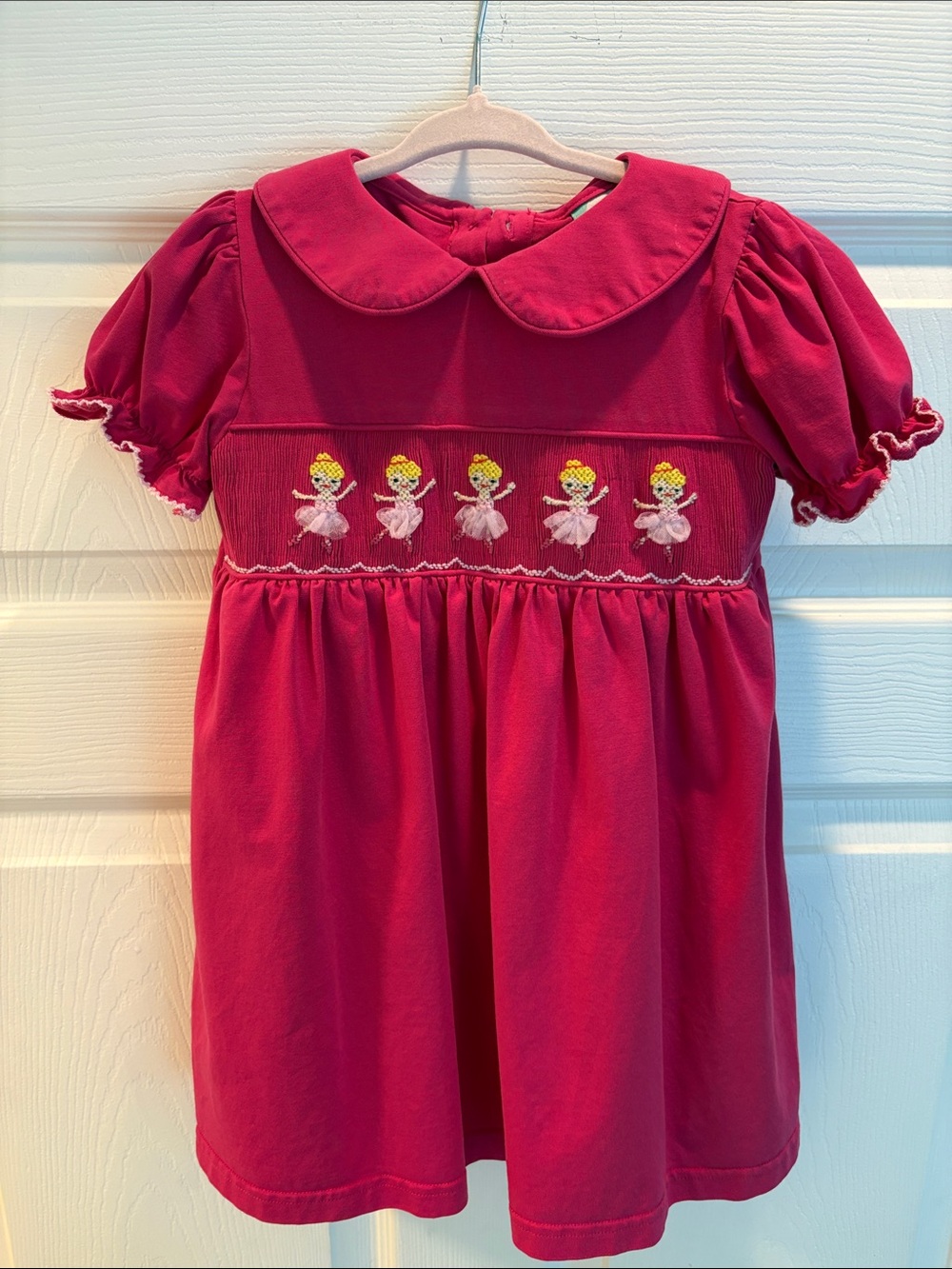 Girls' Pink Ballerina Smocked Dress